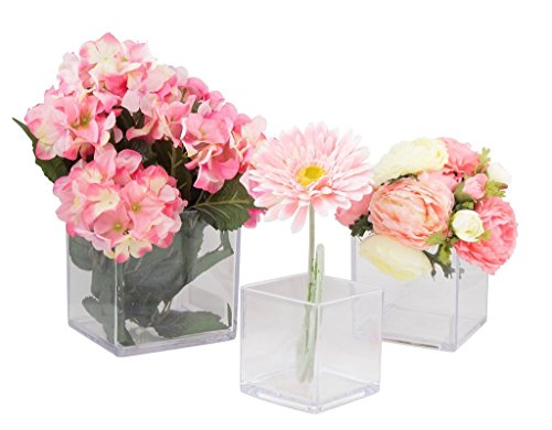 Decorative Centerpiece Display for Home or Wedding 5X8 White Royal Imports Flower Acrylic Vases Cylinders Non Breakable Plastic